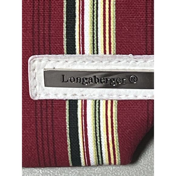 Longaberger Homestead Holiday Striped Tote Bag W/ Holiday Striped Mini Stocking - Picture 6 of 11